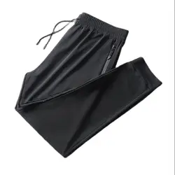 Men's Sportswear Summer Cool Quick Dry Breathable Knit Sports Pants Drawstring Thin Boys Trousers Tactical Clothing 2025 Z1