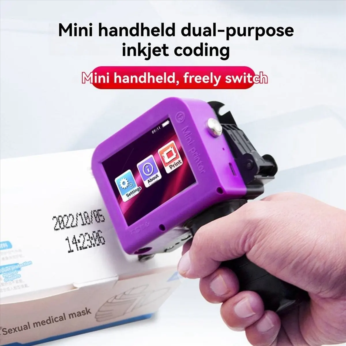 828 Handheld Inkjet Printer Detachable Portable Smart Inkjet Coding Machine for Production Date QR Handheld Printer CP12