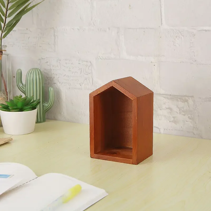 Solid wood desktop perfume bubble mart doll handheld office boy blind box display rack shelf decoration storage box