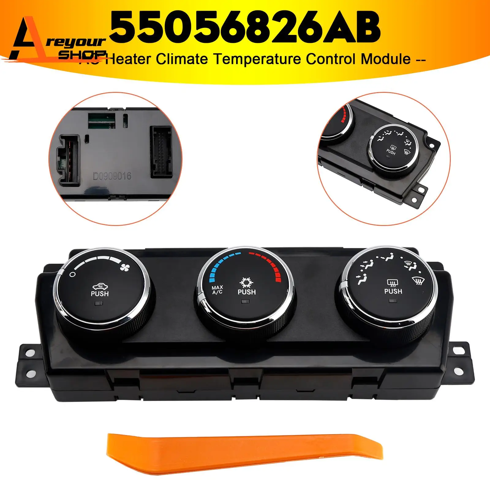 

Areyourshop AC Heater Climate Temperature Control Module for Ram 1500 2009-2010 55056826AB