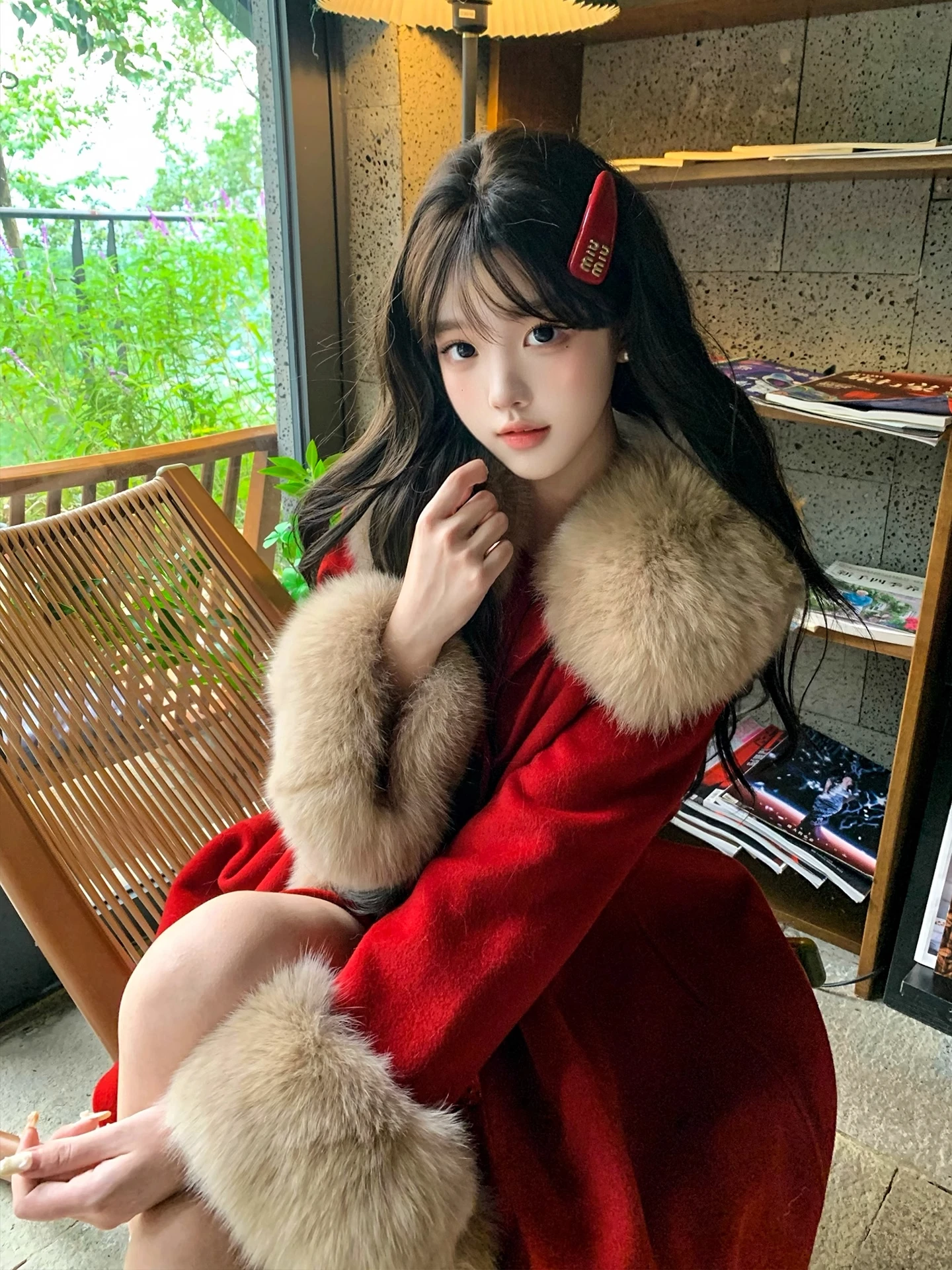 

Модное теплое шерстяное пальто с эффектом стройности, длинными рукавами, V-образным вырезом, утепленное, зимняя верхняя одежда, элегантное и трендовое