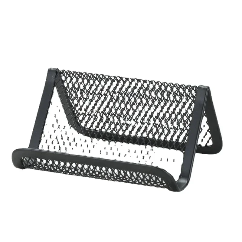 Metal Mesh Portable Business Name Card Holder Display Stand Rack Desktop Table Organizer Home Desk Storage Stand