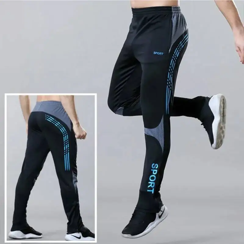 

Simplicity Trend Summer Casual Pants Men Elastic Waist Letter Zipper Pockets Sports Breathable Quick Dry Pencil Trousers