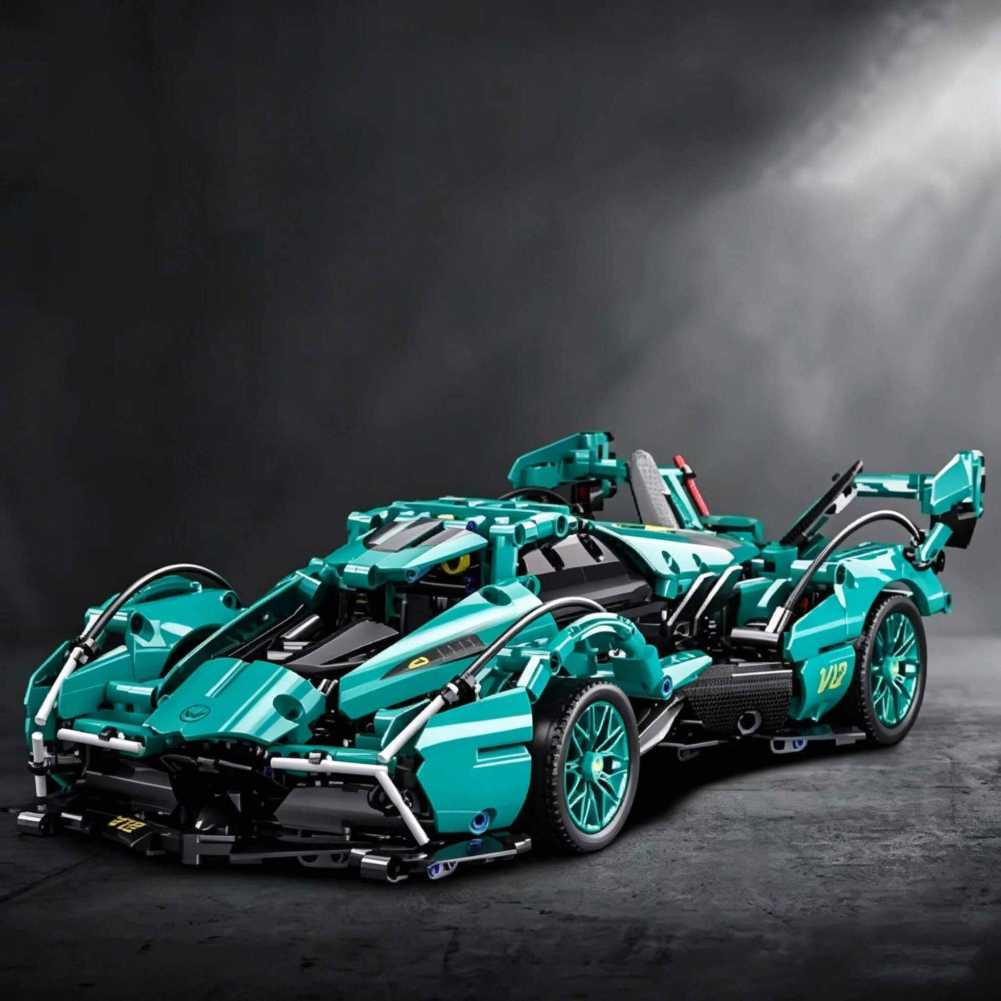 

Blue V12 Block Roadster RC Tech Racing DIY Roadster building block assembly Block car toy birthday gift