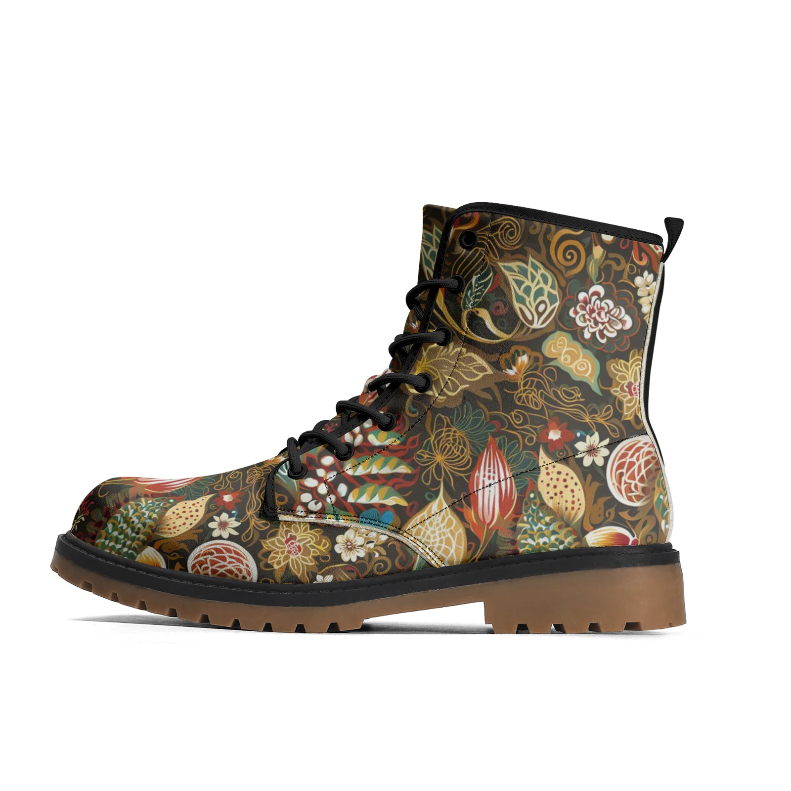 أحذية منتصف الساق بطباعة فنية للرجال والنساء، مثالية للخريف والشتاء.
