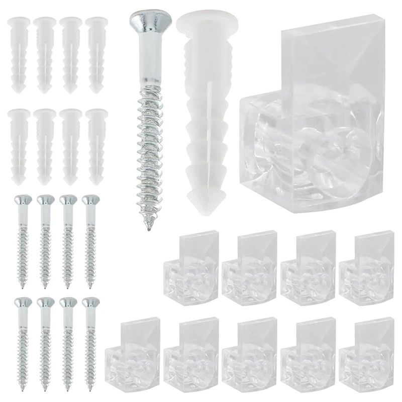 50 ชิ้น 3/8 ผู้ถือกระจกคลิป, คริสตัลพลาสติกใสกระจกคลิปยึด, แก้ว Retainer คลิปชุดสําหรับคงที่ Mirror-AT64