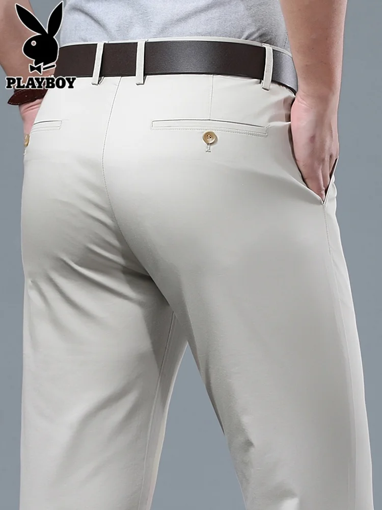 

Мужские повседневные брюки: весенние, свободные, прямого кроя, длинные, в деловом стиле, с застежкой-молнией на талии