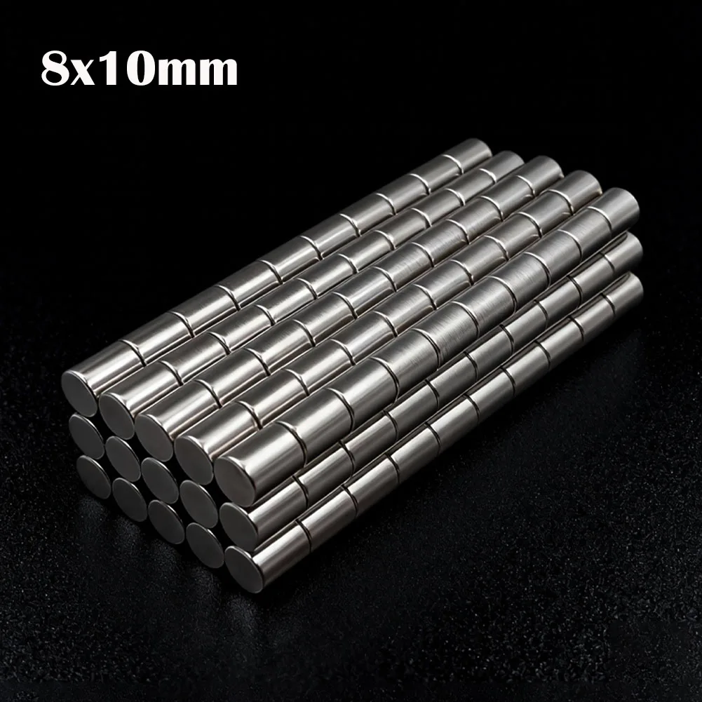 

10-200Pcs 8x10mm Super Powerful Round Magnet Neodymium Magnets N35 NdfeB Strong Magnet Permanent Magnetic Imanes Magnetic Sheet