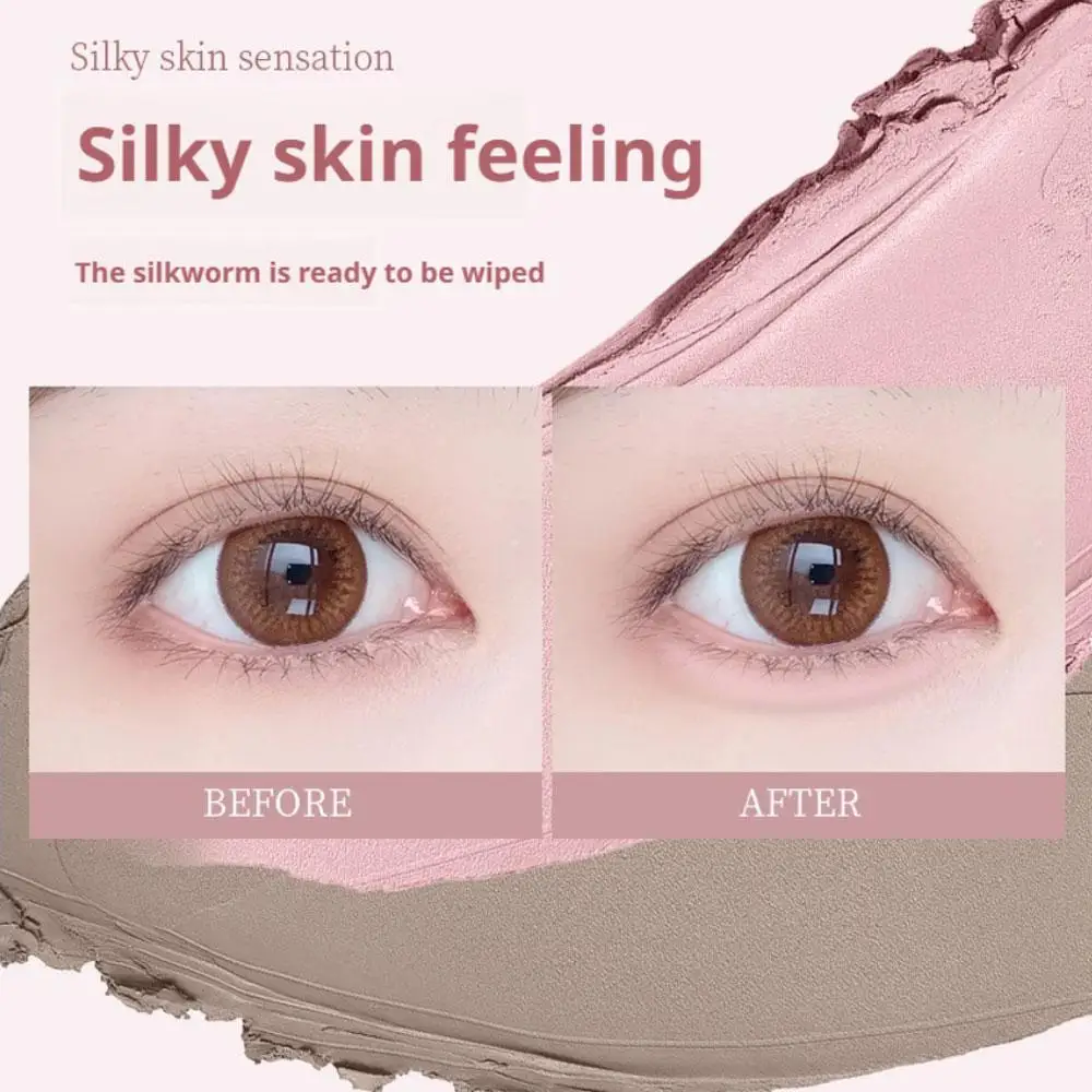 Two-color Eyebrow Silkworm Pen Waterproof Long-lasting Blue Black Brown Easy Wearing Pen Matte Pearlescent Beauty Makeup