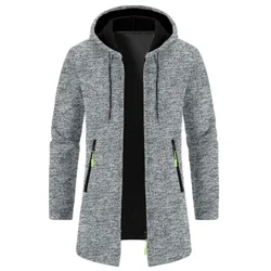 Autumn Warm Jacket Coats Oversize Sweatshirts Zipper New Men Hooded Sweaters Winter Solid Color Top for Outdoor Tourism