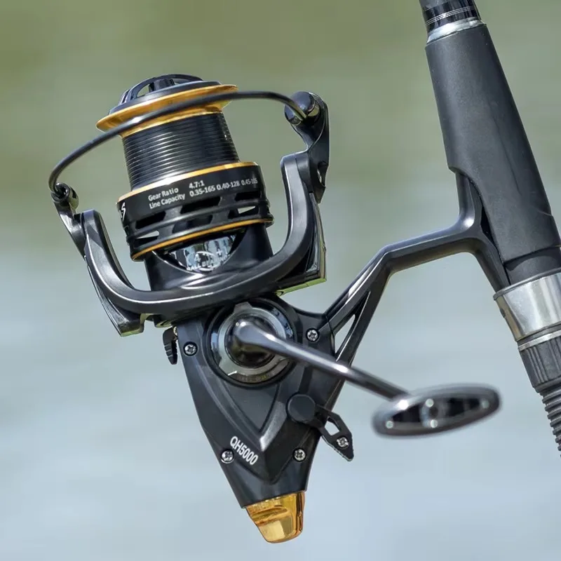 Kołowrotek spinningowy Double Drag QH3000-9000 Kołowrotek do żyłki wędkarskiej Kołowrotek spinningowy Pesca Kołowrotek wędkarski