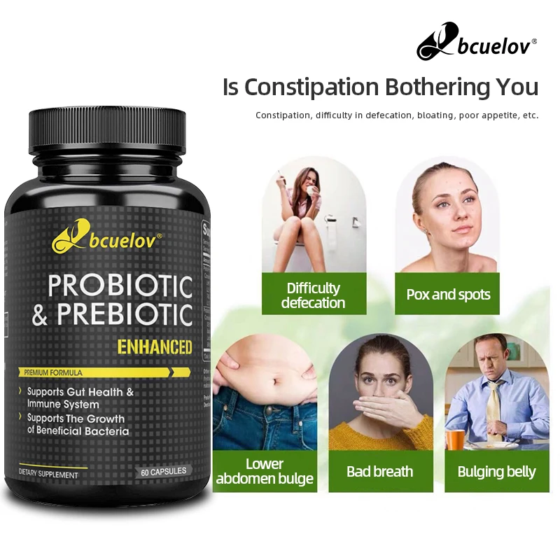 Bcuelov Prebiotics Probiotic Combo - Supports Healthy Digestion & Immune System, Reduces Bloating & Acidity, Weight Loss