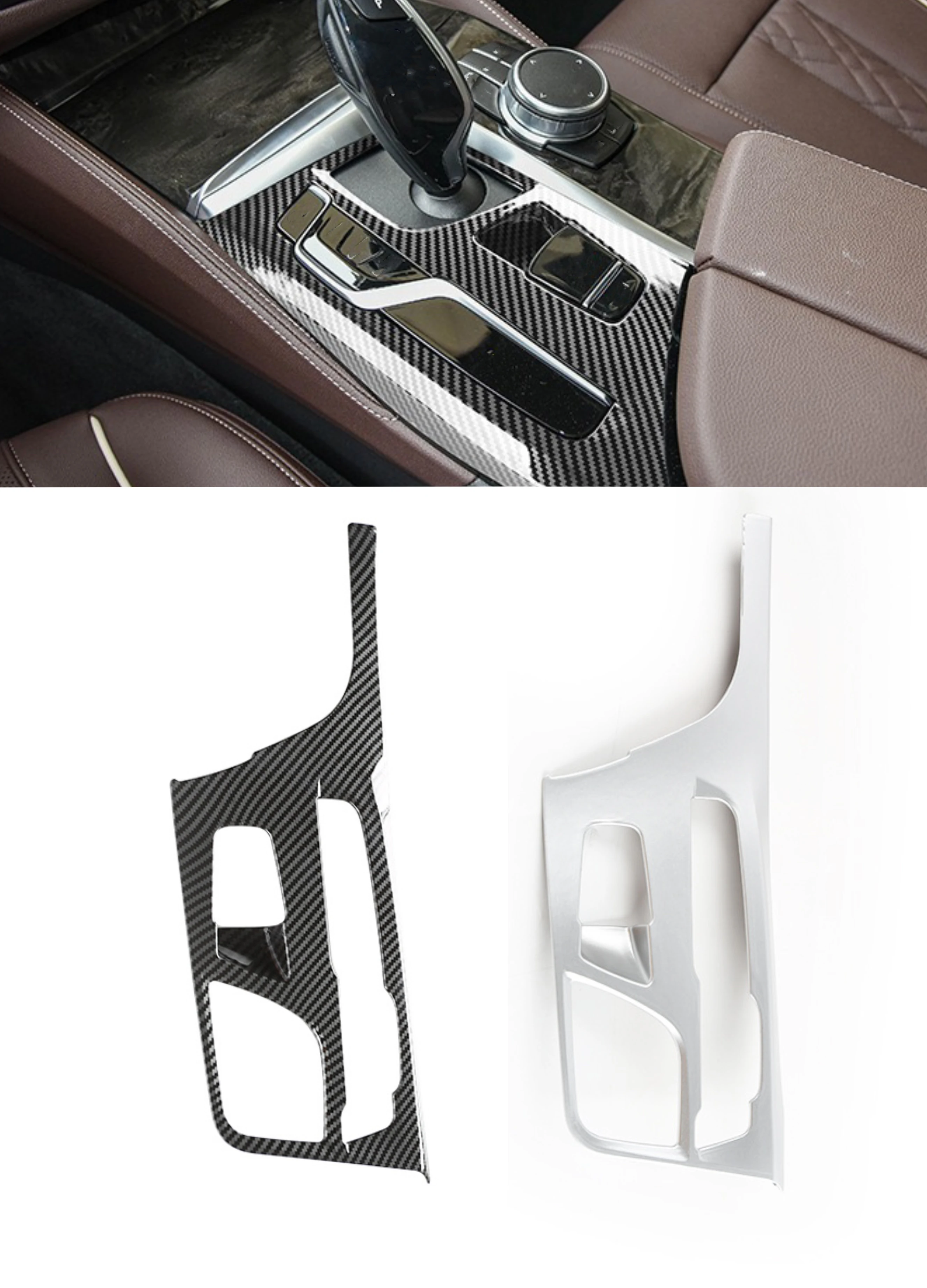 

Pop Carbon Fiber Car Center Console Gear Shift Panel Frame Covers For BMW 5 6GT Series G30 G38 2017-2022 Trim Stickers Accesso