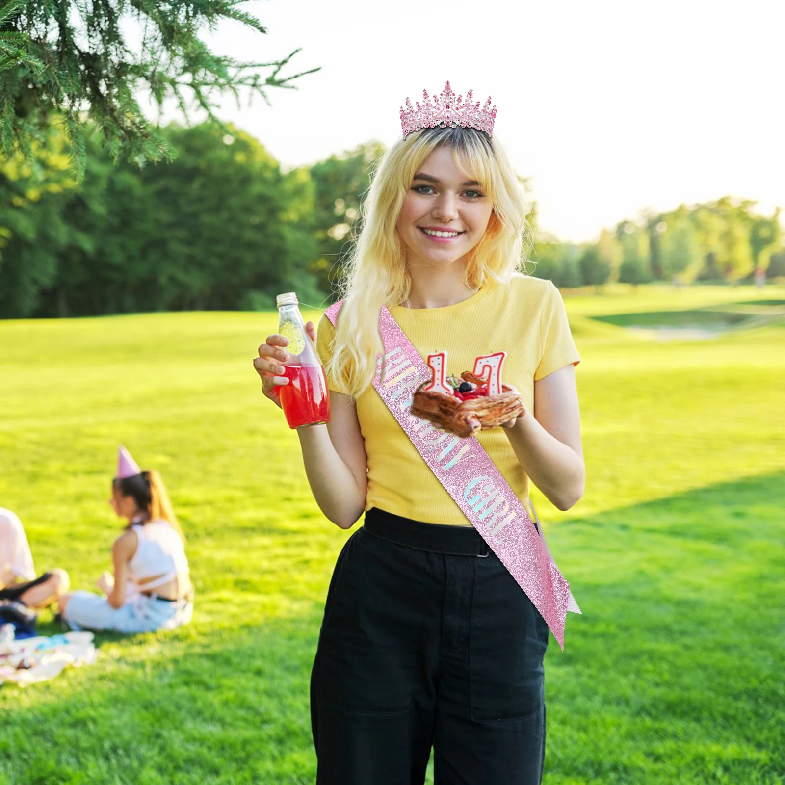 

1 комплект, корона на день рождения, тиара принцессы со стразами, регулируемый пояс, аксессуары для вечеринок, украшения для дня рождения, тиара принцессы