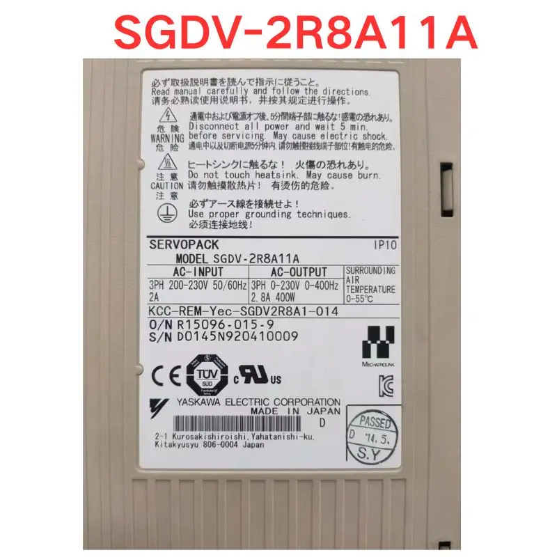 Used OEM disassembled parts SGDV-2R8A11A Servo driver Functional test OK