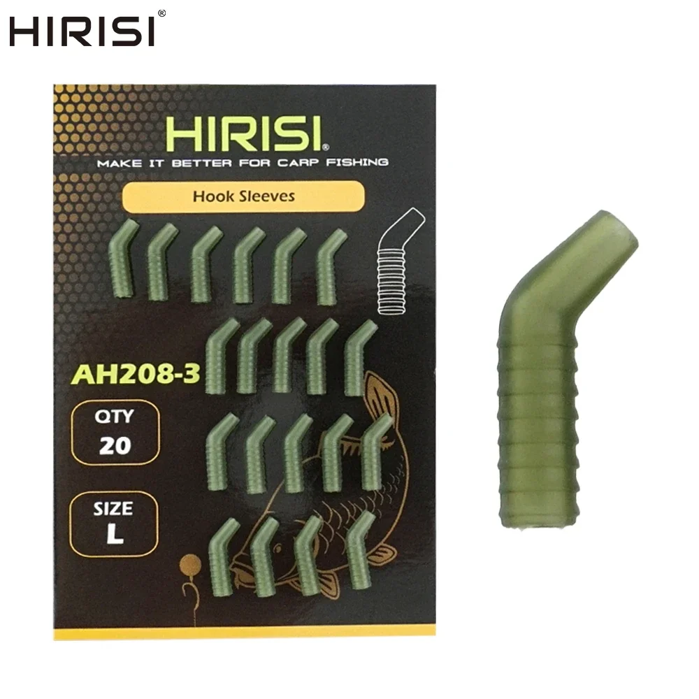 Hirisi 20pcs Carp Fishing Accessories Anti Tangle Sleeves Rubber  Fish Hook Sleeves Aligner Fishing Terminal Tackle AH208