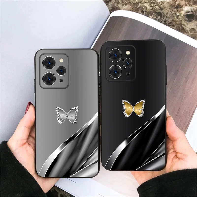 

Green pink butterfly For Redmi Note 9 9S 10 11 12 12S 13 Pro+ Plus 5G India 14 Pro 4G Global 14S 13C 14C TPU soft phone case