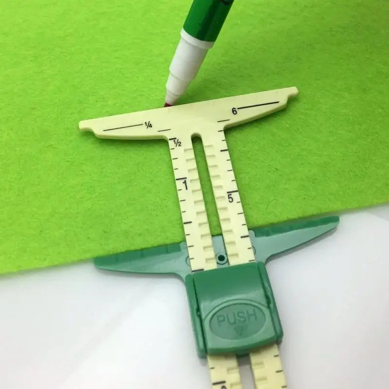 5 IN 1 Sliding Gauge Sewing Tool Patchwork Ruler Tailor Measuring Tool Accessories Home Use