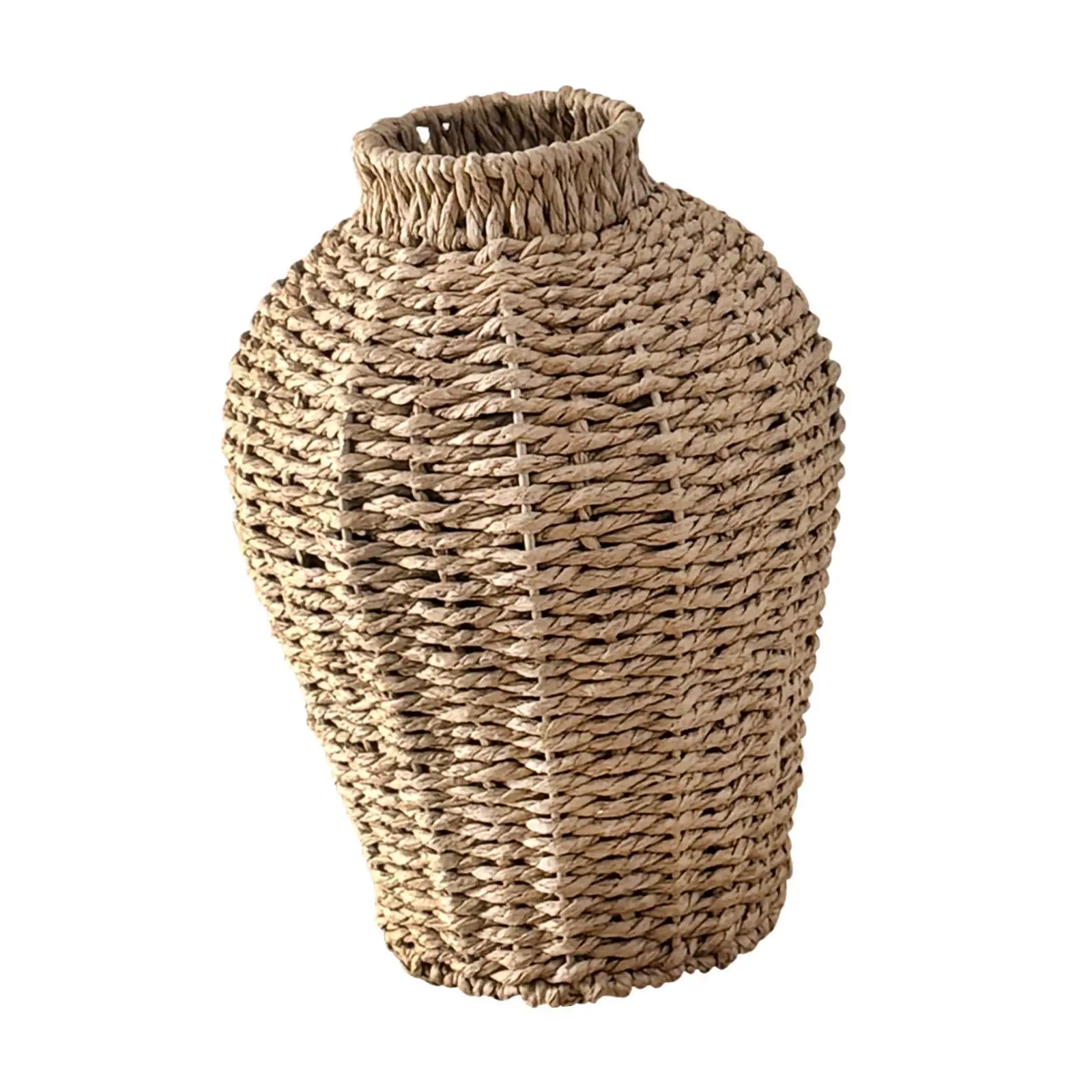 Decorative Woven Vase Large Tabletop Centerpiece Rustic Home Decoration for Coffee Table Display