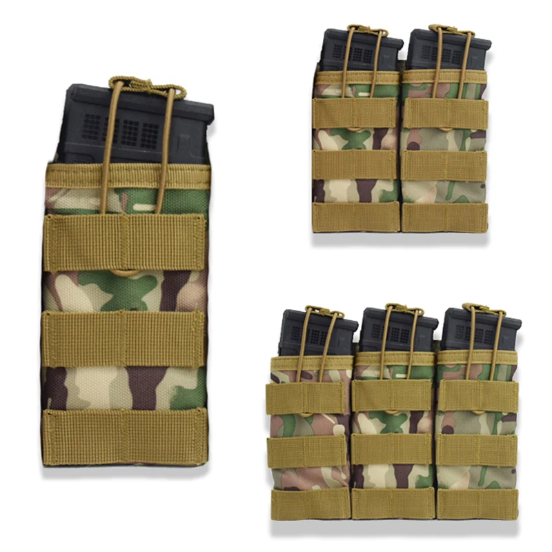 Open Top Single/Double/Triple Molle Magazine Pouch Tactical Pouch Paintball Airsoft Magazine Cartridge Bag Hunting Accessories