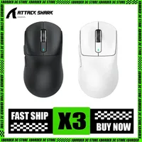 Attack Shark X3 Pro Wireless Mouse Tri Mode Paw3395 4k Reciver Gaming Mouse Esports Mice Accessory For Computer Gamer Man Gifts