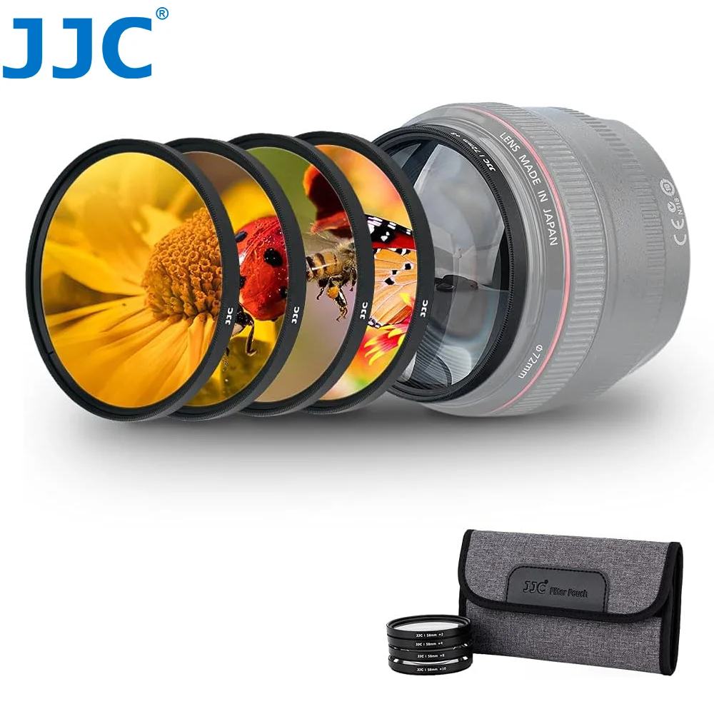 Zestaw filtrów obiektywu JJC Macro Close Up z etui na filtry do Sony A6600 A6500 +2 +4 +8 +10 Filtry zbliżeniowe 49 mm 55 mm 58 mm 62 m 77 mm