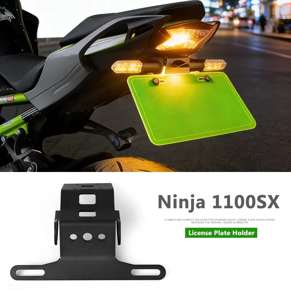 

New Motorcycle Mounted License Plate Holder Bracket Rear Tail Frame Fender For Kawasaki Ninja 1100SX 2024 2025 Ninja 1100 SX
