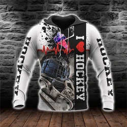 2024 Daily Casual Graphic Hoodies For Men New Fashion 3d Print Hockey Hooded Sweatshirts Oversized Hoodie Pullovers Streetwear