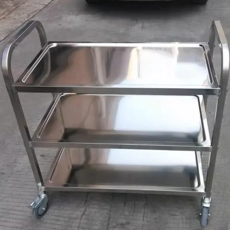 Thickened four-layer stainless steel dining cart, trolley, dining , bowl , restaurant delivery , serving truck, comm