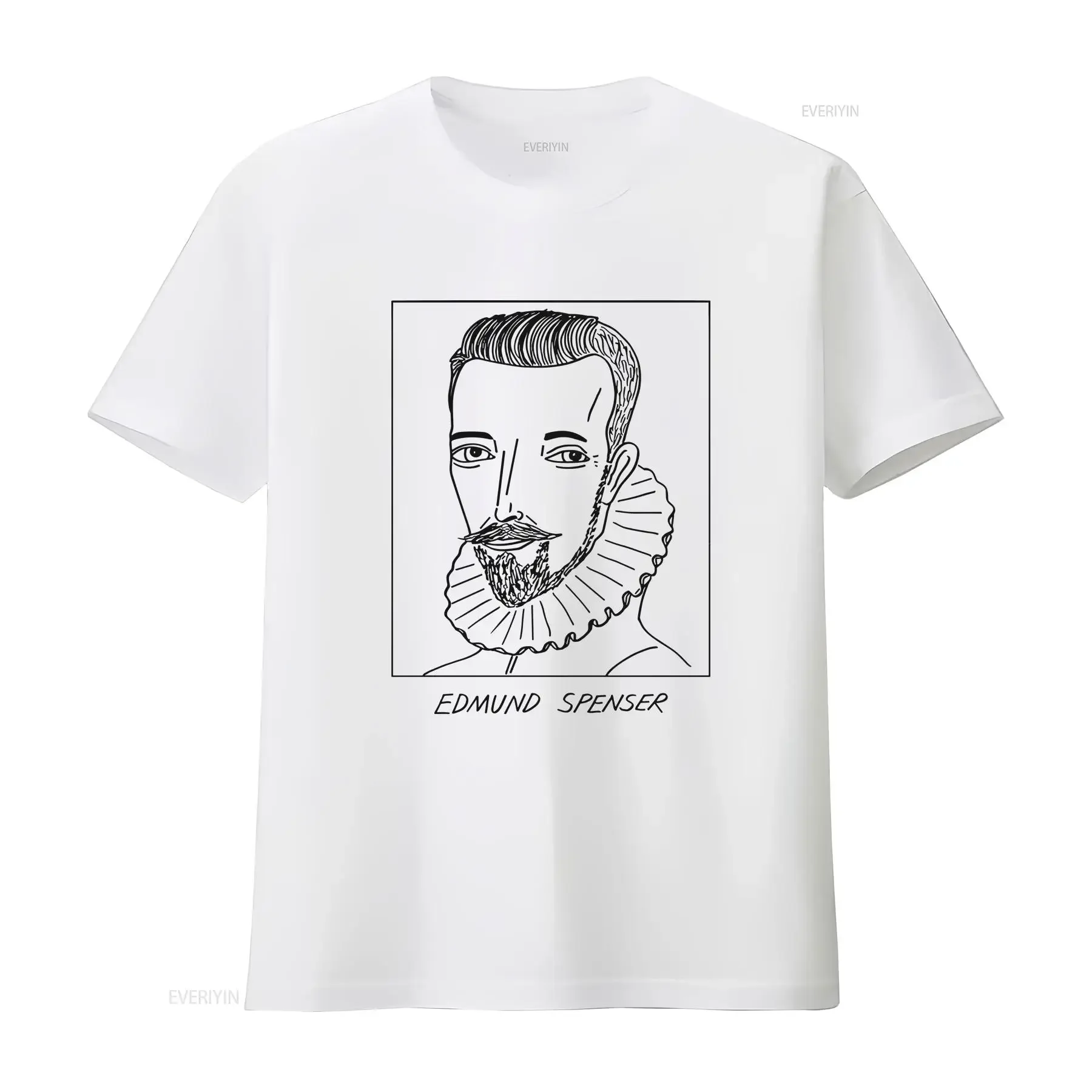 Badly Drawn Authors Edmund Spenser T Shirt FREE Worldwide Delivery vintage Washed Casual Stretched homme Soft Stylish