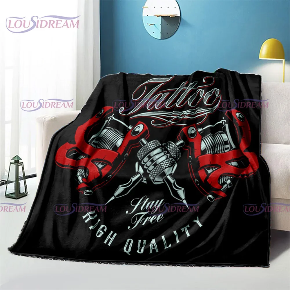 My Tattoo Blanket Throw Blanket All Seasons Home Sofa Decor Cover Nap Blanket Travel Warm Blanket Rose Tattoo Studio Gift