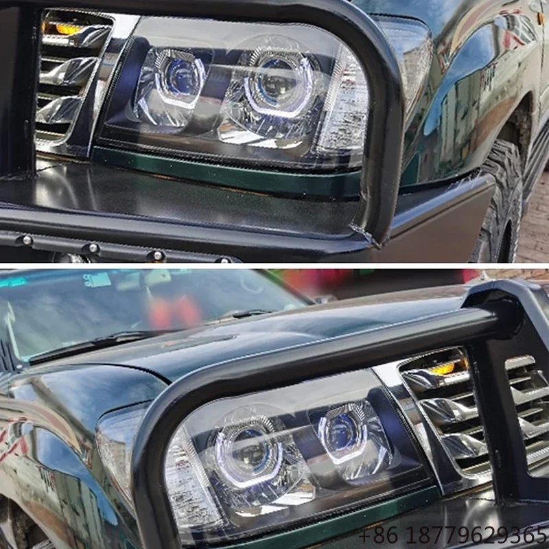 Full LED Headlamp Assembly with Bi-Xenon Projector Lens U-type Daytime Running Light Off-Road SUV Fitment