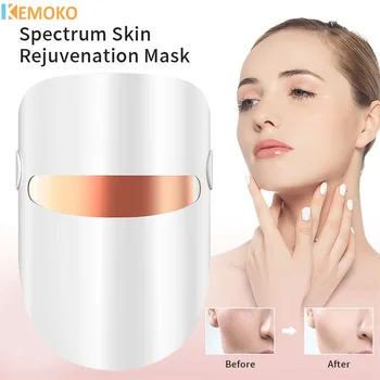 LED Facial Mask 3 In 1 Color Light Therapy Anti Aging Face Neck Beauty Mask Relaxation Therapy Anti-wrinkle Skin Care Brighten