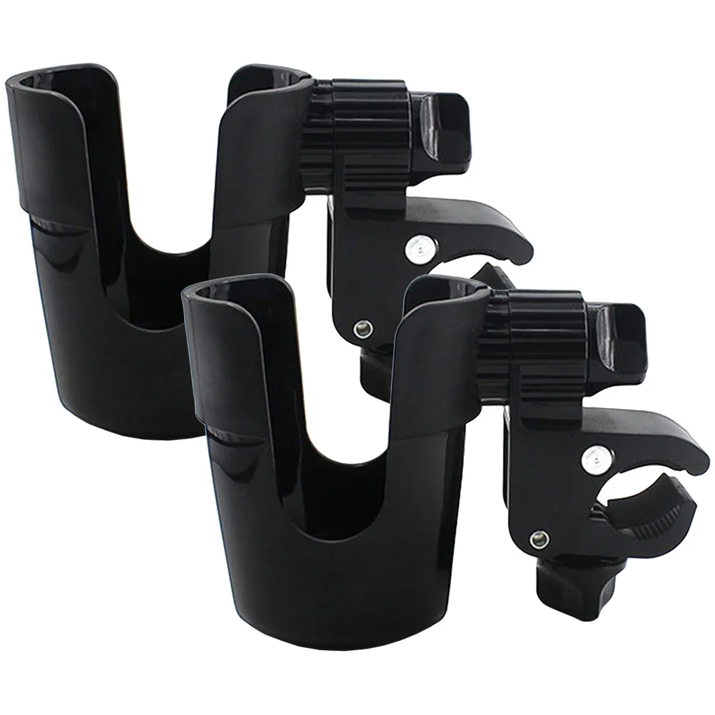 2Pcs Universal Clip on Bottle Holder for Stroller Bike Scooter Wheelchair Easy to Mount and Use Anywhere Clip on Cup Holder