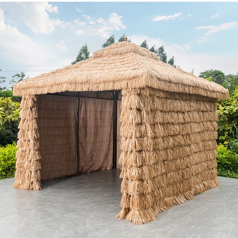 Simulation Thatched Roof Outdoor Pavilion Courtyard Four Corners Leisure Pavilion Scenic Farm Agritainment Awning Wholesale