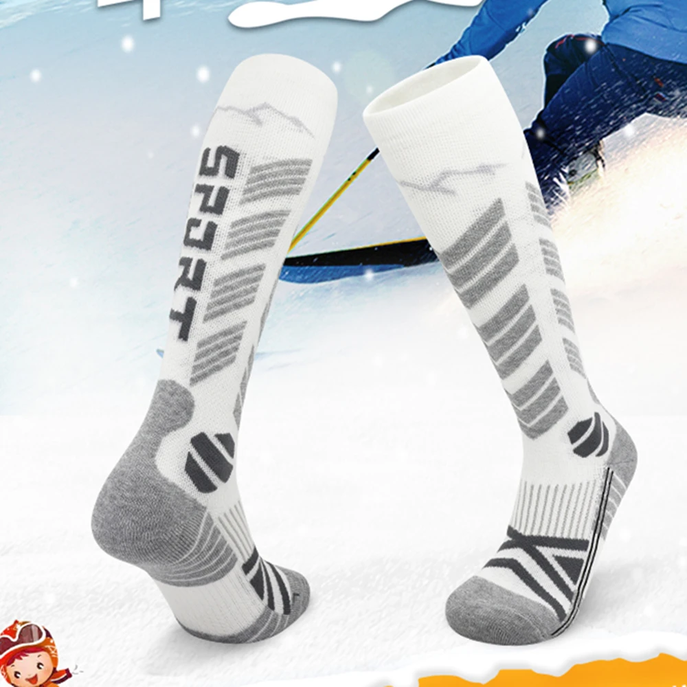 Chaussettes de ski d'hiver pour hommes et femmes, en laine épaisse, garde au chaud, snowboard, patinage, ski, sports de plein air, confortables