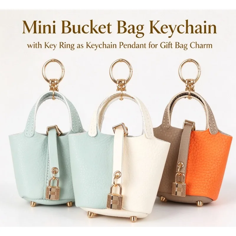 Mini Basket Bag Ornament with Key Ring As Keychain Pendant for Gift Charm Car Key Accessory Creative Earbud Coin Storage Pouch