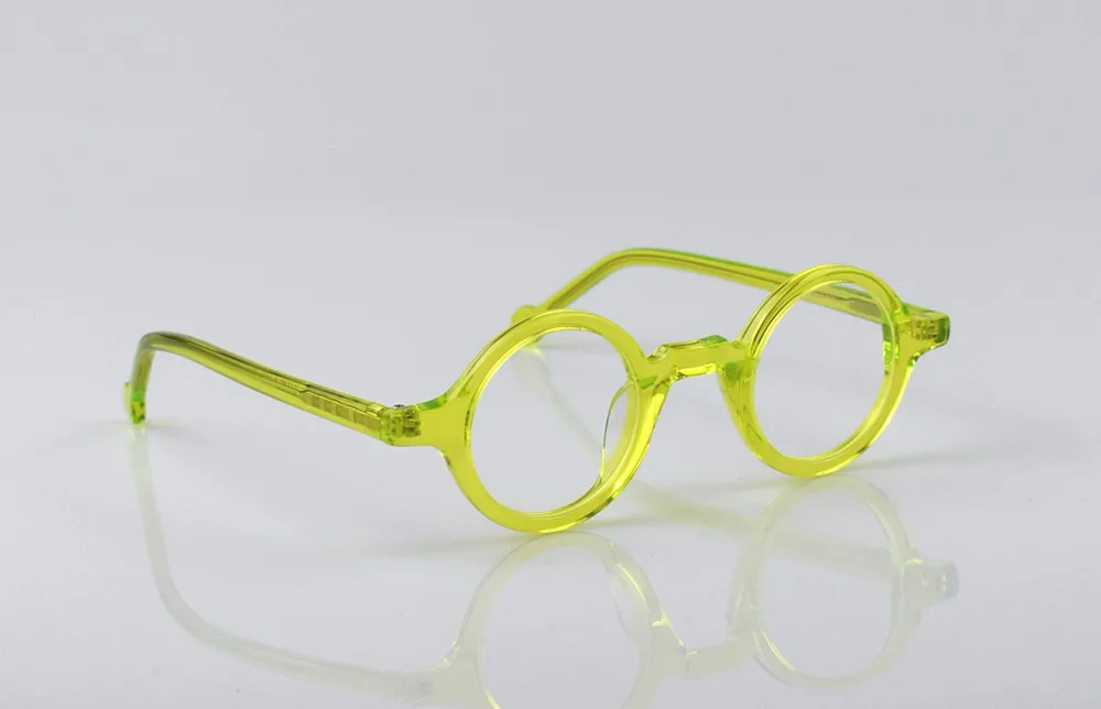 HONKAN Kleine Acetat-Brillenfassung Vintage Runde Handgefertigte Vollrand-Brillengestelle für Herren und Damen Kurzsichtigkeit Lesebrille – Detail 40