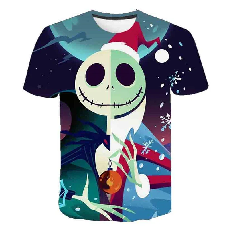 Halloween T-Shirts The Nightmare Before Christmas Jack Skellington 3D Print Men Women Fashion T Shirt Kids Boys Tees Tops