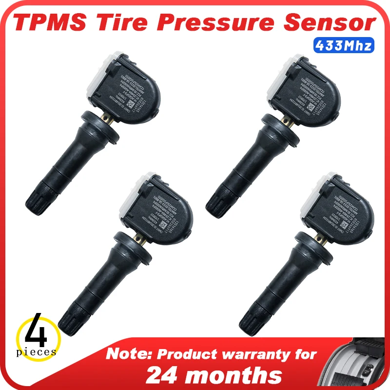 4PCS Tire Pressure Sensor for CADILLAC XT4 2019-2021 CHEVROLET Silverado 2020-2021 GMC Acadia 2018-2021 433HMz 13516165 13598773