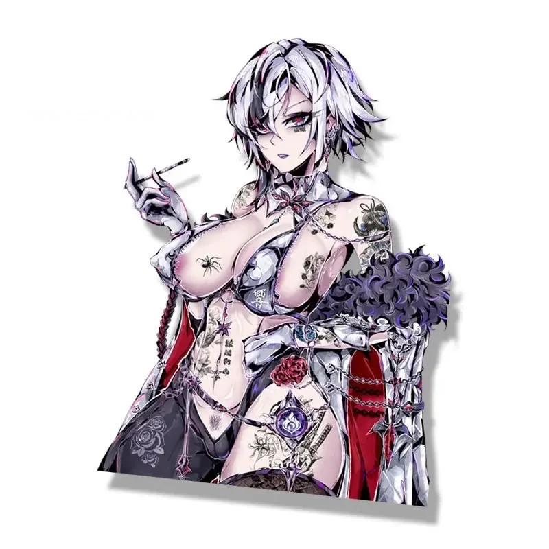 

TT Gothic Fatui Arlecchino Fanart автомобильная наклейка аниме Genshin Impact Knave наклейка ПВХ JDM мультфильм Peeker Girl граффити наклейки