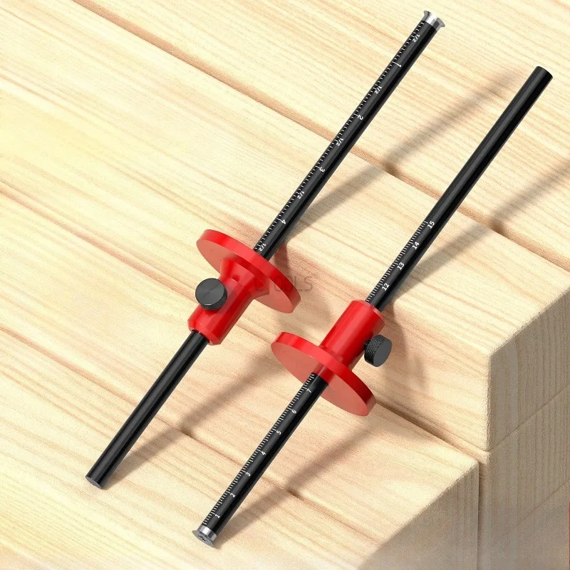 15cm/6inch Fine Wooden Tenon Scriber Quick Depth Measurement Marking Ruler Parallel Line Drawing Tool Adjustable Scribing Ruler