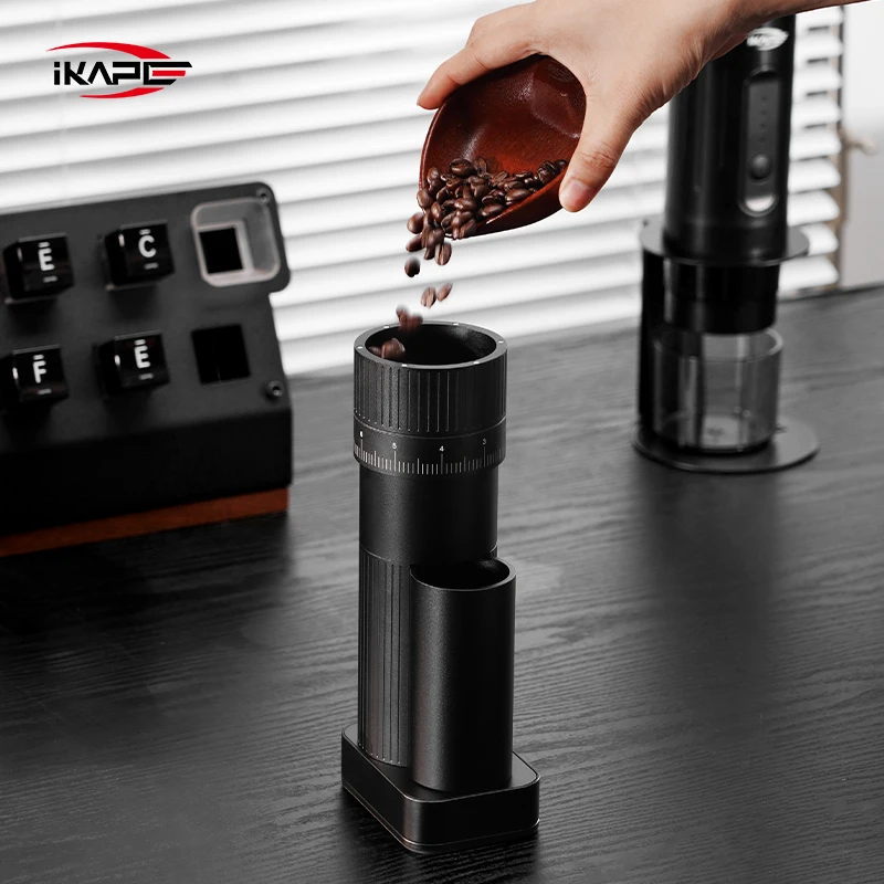 

IKAPE Electric 48mm CNC Coffee Grinder steples 6-Star Stainless Steel Burrs Fit For Pour Over French Press Cold Brew Coffee Bean