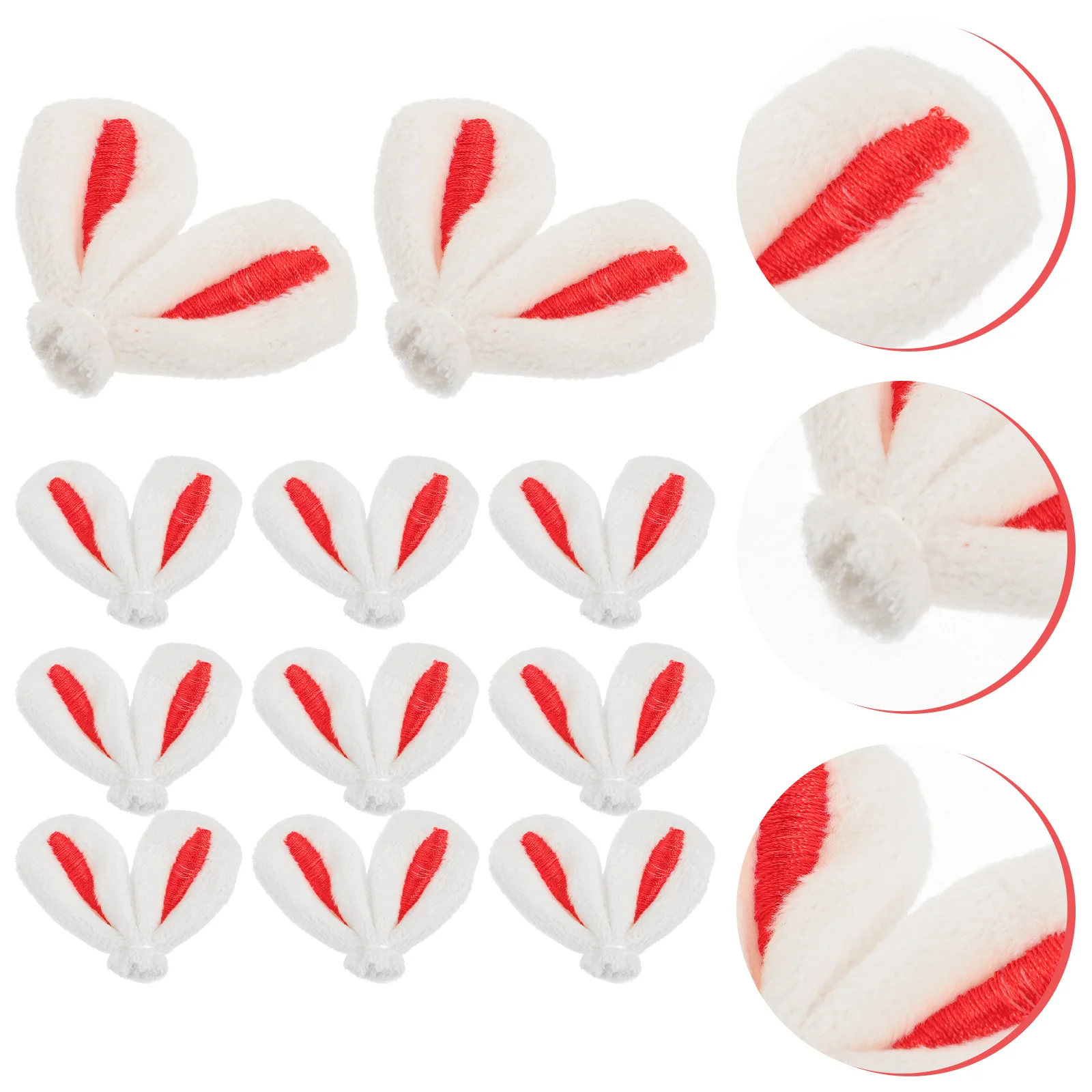 

20 Pcs Rabbit Ears Headwear Accessories Charm Fan Clothing Creative Girl Hair Clips Adorable DIY Fabric Women Pins Decor Child