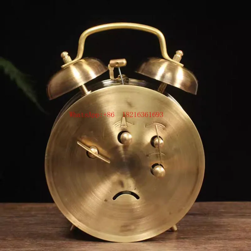 Limited Offer Mechanical Key Winding Alarm Clock - Solid Brass Vintage Style