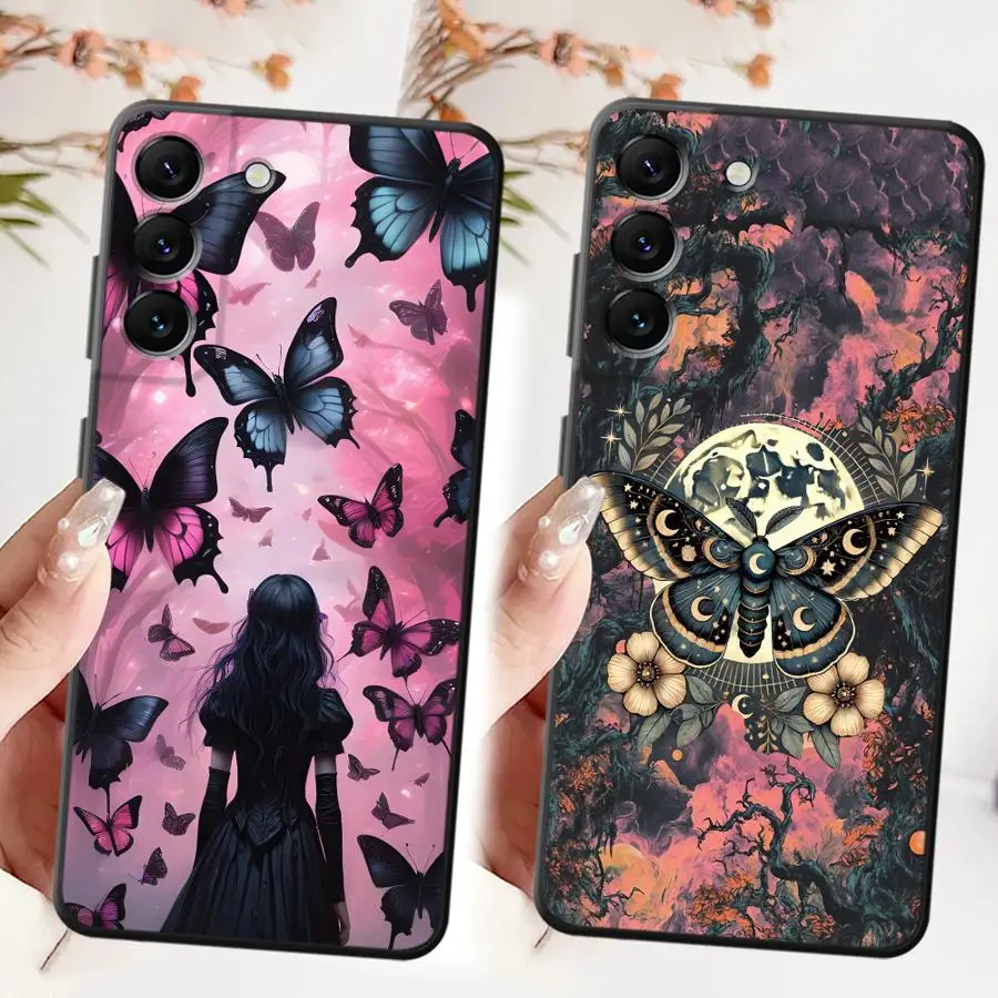 Butterfly Girl Case for Samsung Galaxy A30 A40 A04 A01 A02 Note 20 Ultra 9 10 A50 A70 A06 A10 A20 A05 A03 Soft Back Phone Cover