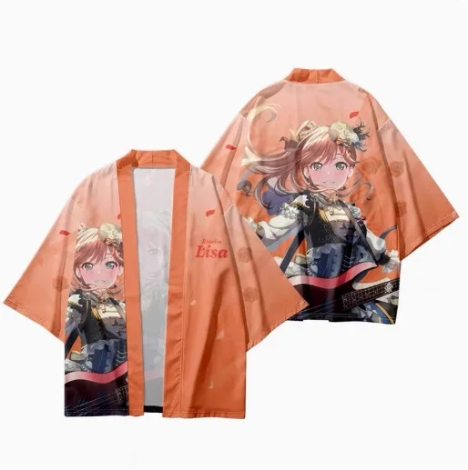 บทบาทอะนิเมะ Roselia เสื้อคลุมฮาโอริ Harajuku ญี่ปุ่นเกมคอสเพลย์เครื่องแต่งกาย 3D การพิมพ์เสื้อบางหลวม Tees ผู้ใหญ่ Carnival Party เสื้อสเวตเตอร์ถัก