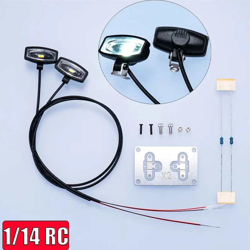 Simulation LED 3V High-top Spotlights for 1/14 Tamiya RC Truck for SCANIA 770S R620 VOLVO for Arocs for MAN TGX Car Accessories