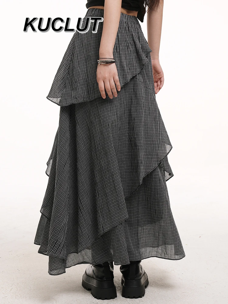 Streetweat Style Irregular Ladies Long Skirt Design Sense Niche Fashion Elegant Casual Women's Casul Skirts 2025 New Summer