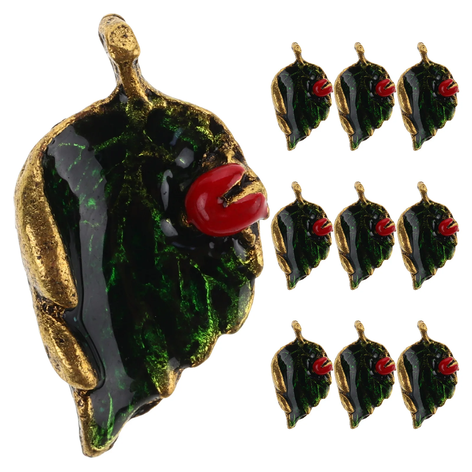 

10Pcs Alloy Leaf Necklace Pendant Ladybug Leaf Charm for DIY Jewelry Making Bracelet Accessories DIY Pendant Accessories